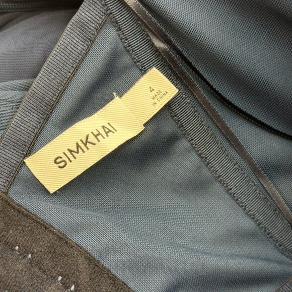 🆕 SIMKHAI 🧿 NWOT Emma Draped Jersey Bustier Midi Dress, Midnight Blue Sz US 4 - Picture 14 of 16